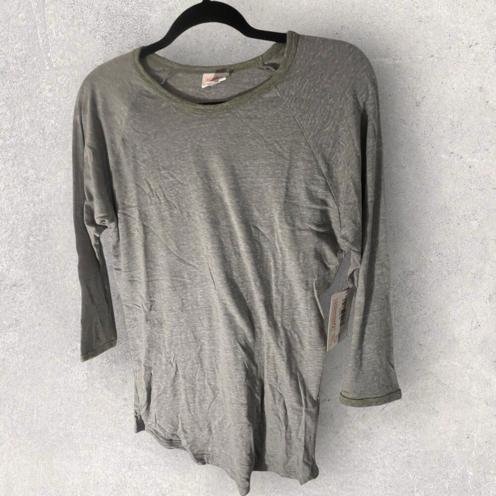 Lularoe Women's Randy Baseball Raglan Grey Print Size Small-NWT